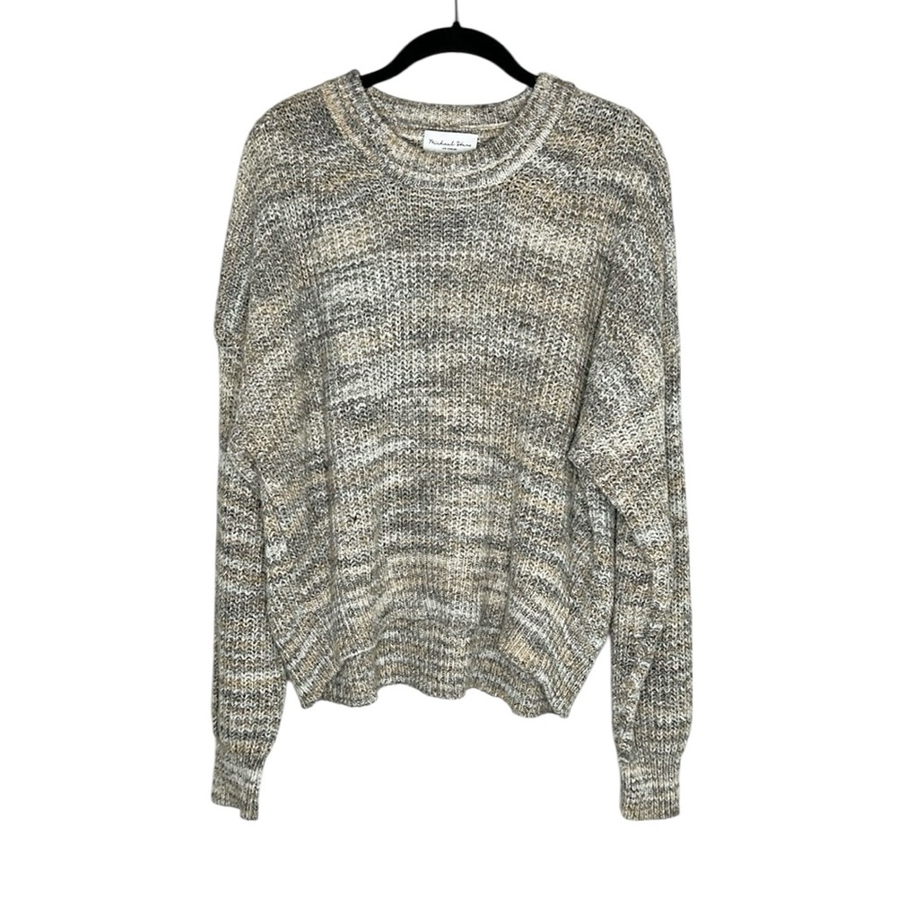 Michael Stars Boxy Crop Michelle Alta Shaker Stitch Cotton Blend Sweater size L - Picture 12 of 12